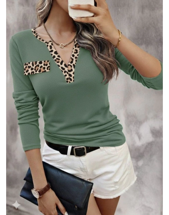 Kadın Uzun Kollu V Yakalı Kaşkorse Bluz