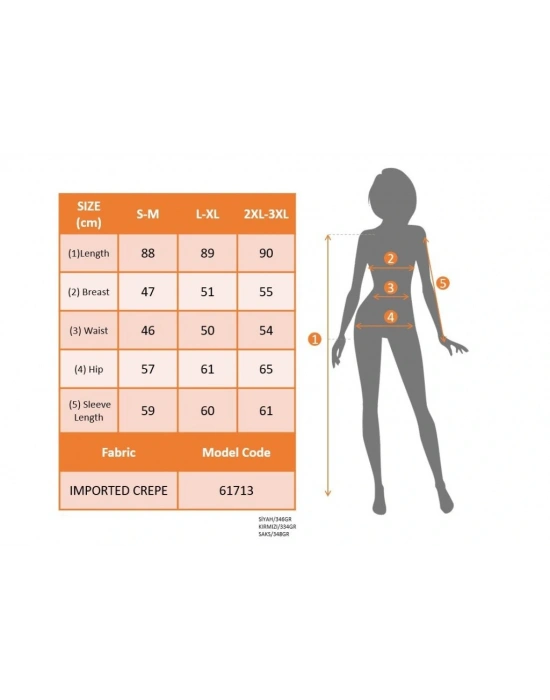 Kadın Uzun Kollu V Yakalı Kısa Ithal Krep Elbise