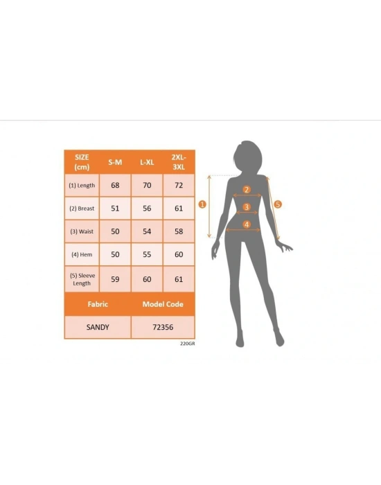 Kadın Uzun Kollu V Yakalı Omuzlardan Açık Sandy Bluz