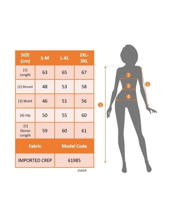 Kadın Uzun Kollu Yaka Detaylı Düğmeli Ithal Krep Bluz