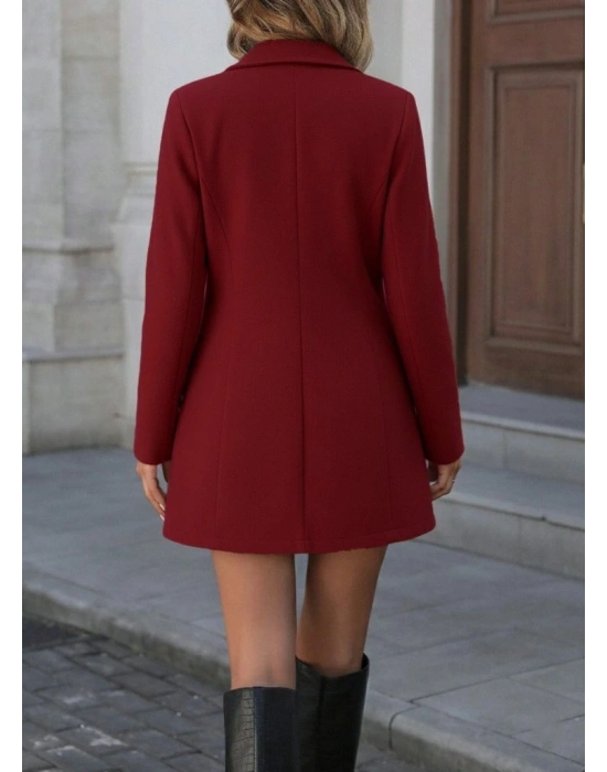 Kadın Uzun Kollu Yakalı önden Düğmeli Astarsız Ithal Kaşe Kaban