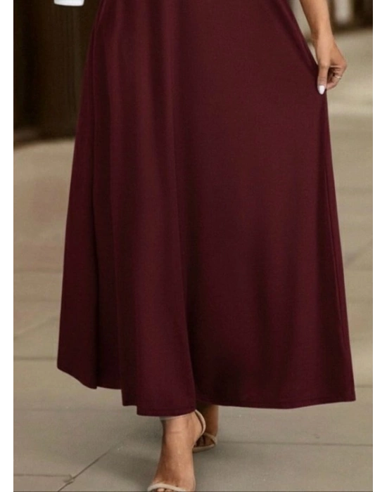 Kadın Uzun Kollu Yakalı önden Fermuarlı Uzun Viskon Iki Iplik Elbise