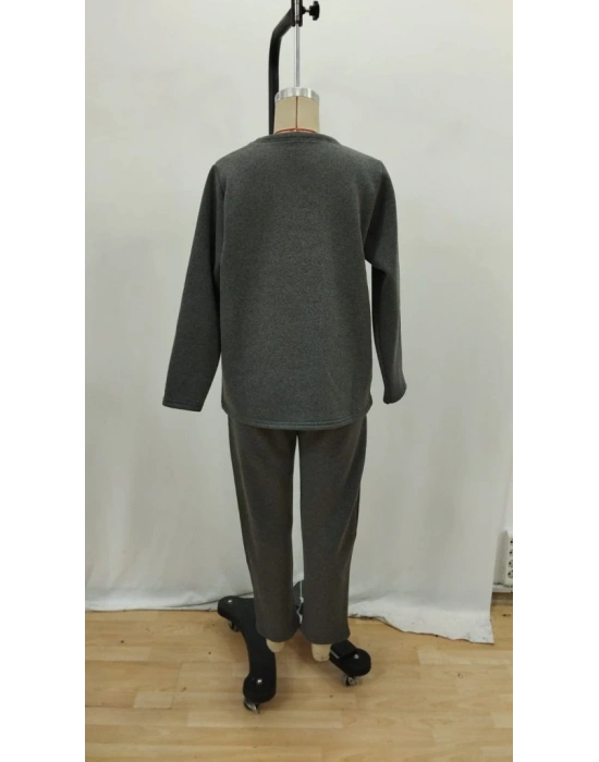 Kadın Uzun Kollu Yanları Nervurlu Viskon Iki Iplik Ve Pantolon Ikili Takım