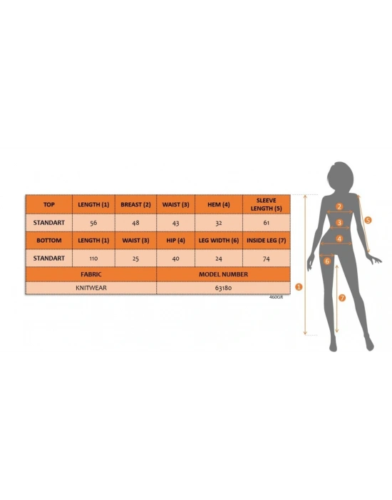Kadın Uzun Kollu Yuvarlak Yaka Transparan Detaylı Triko Bluz Ve Pantolon Ikili Takım
