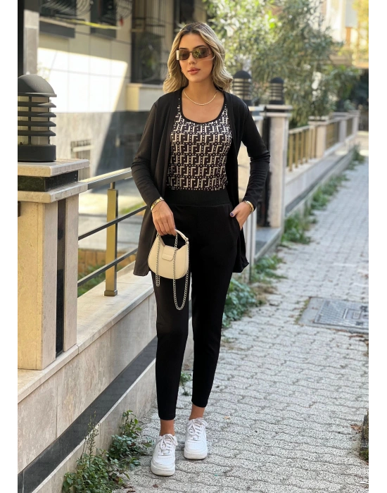 Kadın Uzun Kollukrep üçlü Takım