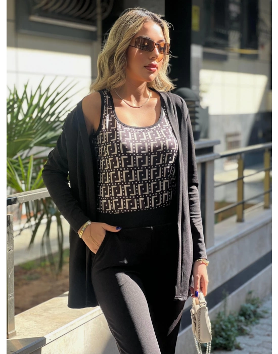 Kadın Uzun Kollukrep üçlü Takım