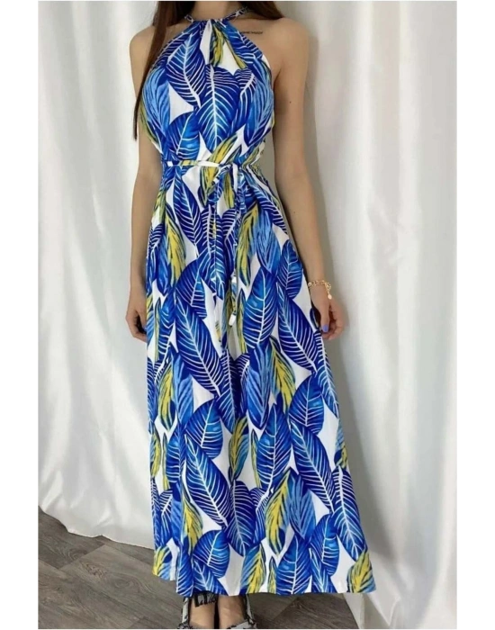 Kadın Yaka Halter Elbise Maxi