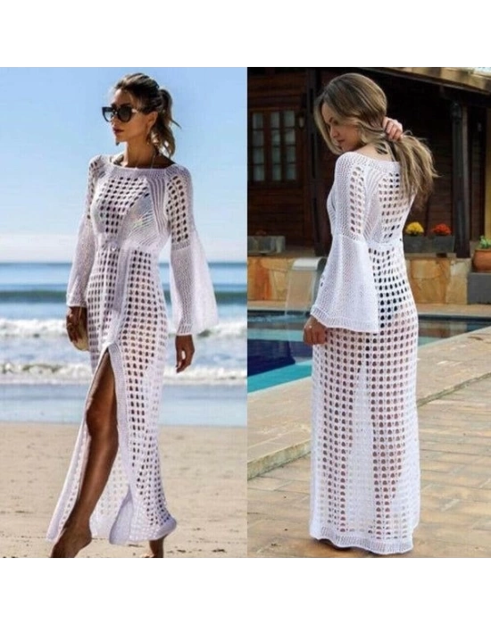 Kadın Yarasa Kol Triko Maxi Boy Pareo