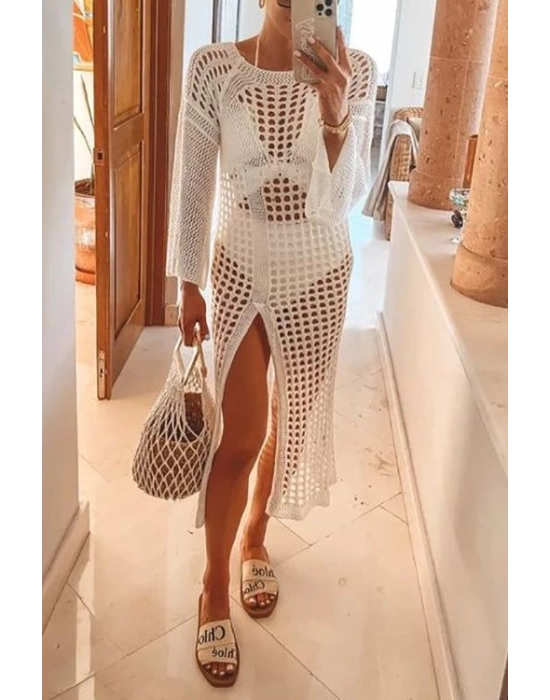 Kadın Yarasa Kol Triko Maxi Boy Pareo