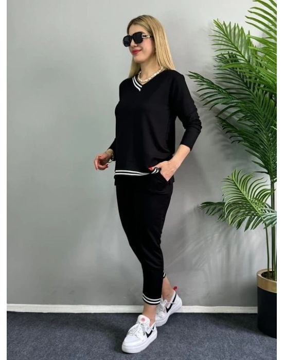 Kadın Yeni Sezon Uzun Kollu Ribana Detay Ikili Takım