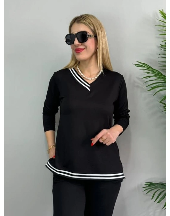 Kadın Yeni Sezon Uzun Kollu Ribana Detay Ikili Takım