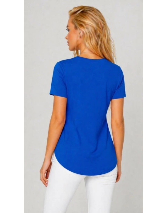 Kadın Yırtmaç Detaylı Viskon Kumaş Bluz