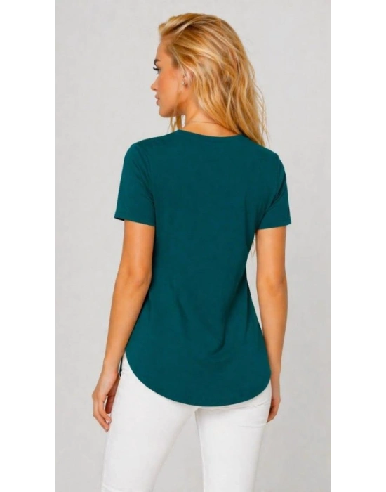 Kadın Yırtmaç Detaylı Viskon Kumaş Bluz