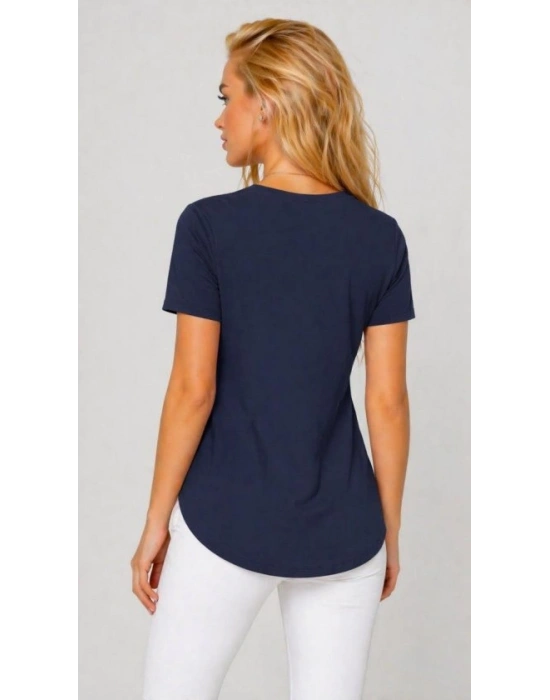 Kadın Yırtmaç Detaylı Viskon Kumaş Bluz