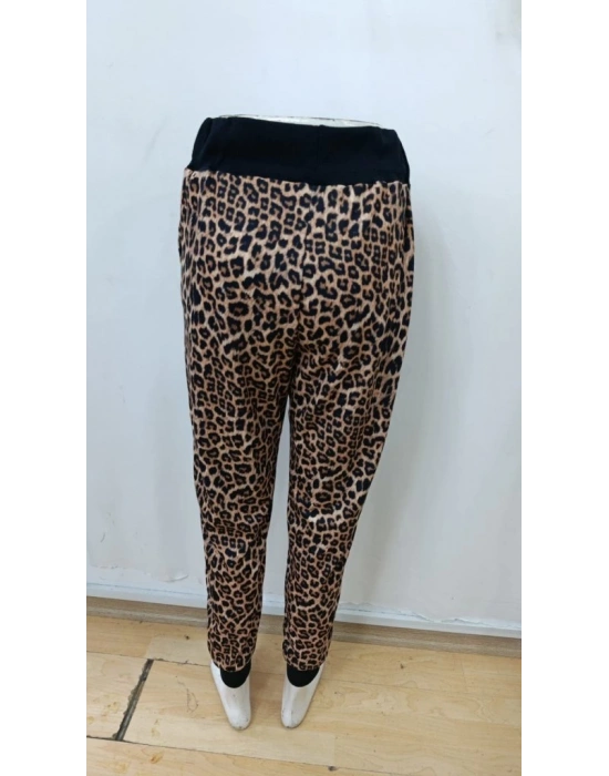 Kadın Yüksek Bel Bağcıklı Desenli Iki Iplik Pantolon