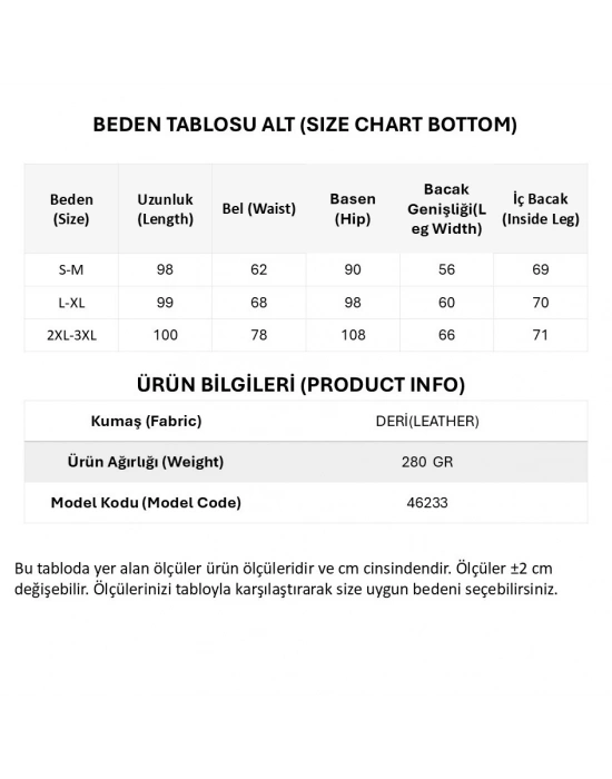 Kadın Yüksek Bel Cepli Deri Pantolon