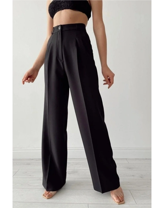 Kadın Yüksek Bel Cepli Ithal Krep Pantolon