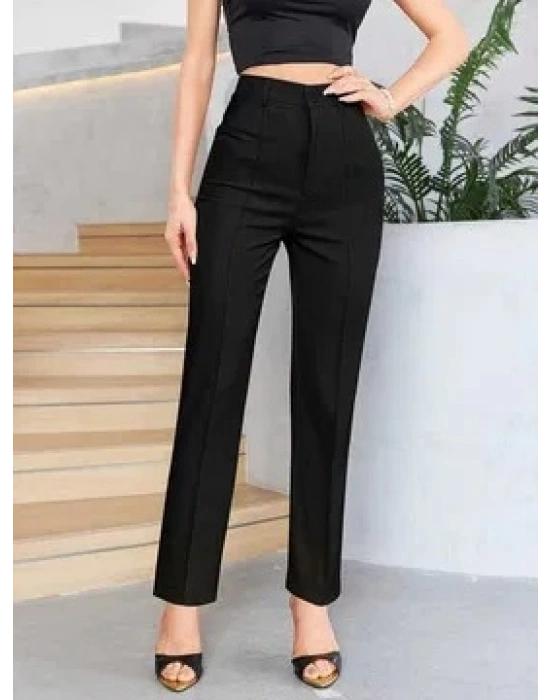 Kadın Yüksek Bel Cepli önden çimalı Dokuma çanta Pantolon