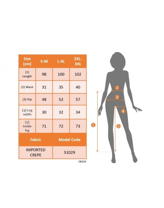 Kadın Yüksek Bel Cepli Paçası Lastikli Ithal Krep Pantolon