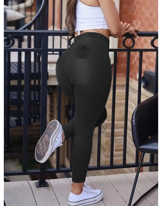 Kadın Yüksek Bel Dar Kesim Kot Pantolon