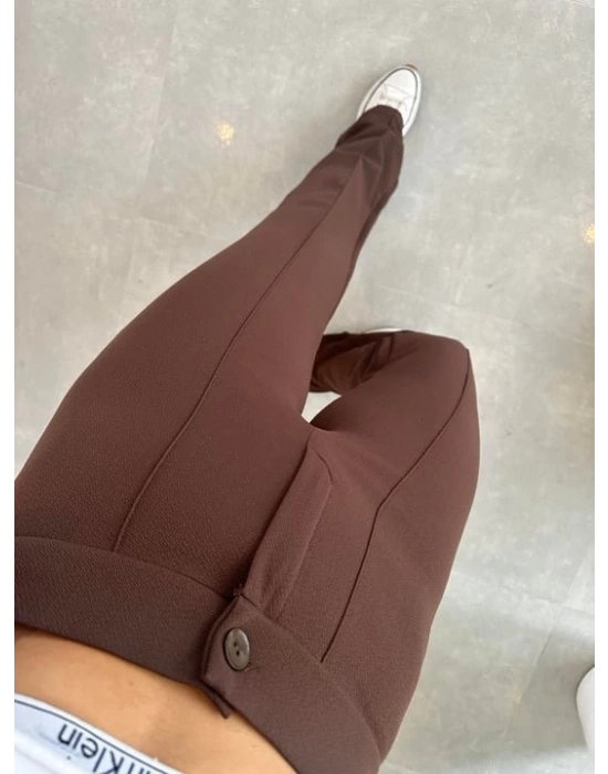 Kadın Yüksek Bel Full Likralı Krep Kumaş Pantolon