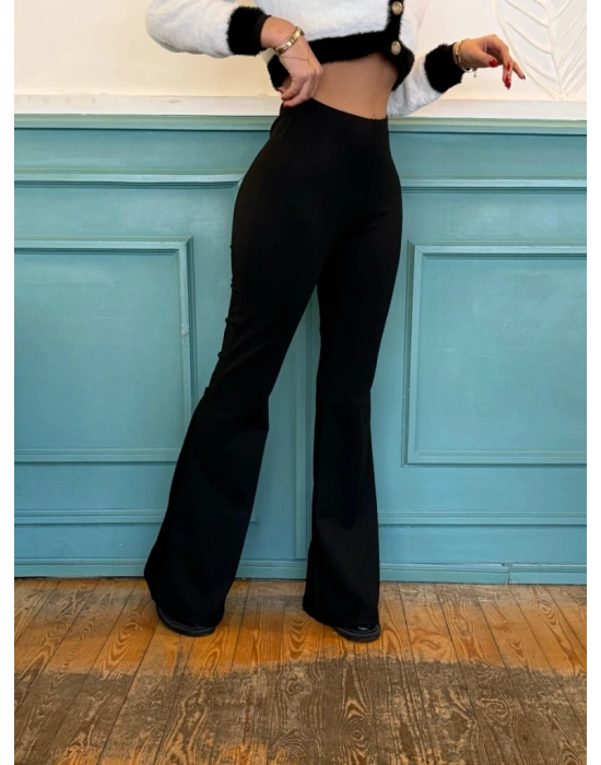 Kadın Yüksek Bel Ispanyol Paça Dalgıç Pantolon