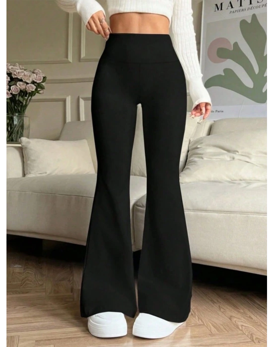 Kadın Yüksek Bel Ispanyol Paçalı Pantolon Tayt