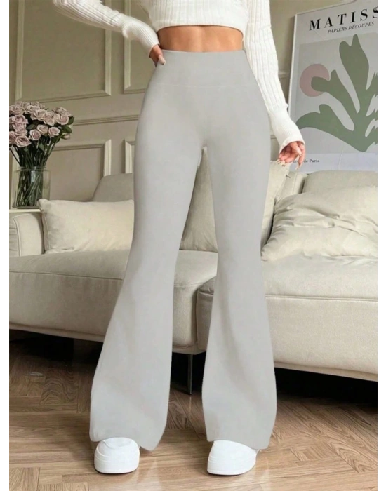 Kadın Yüksek Bel Ispanyol Paçalı Pantolon Tayt