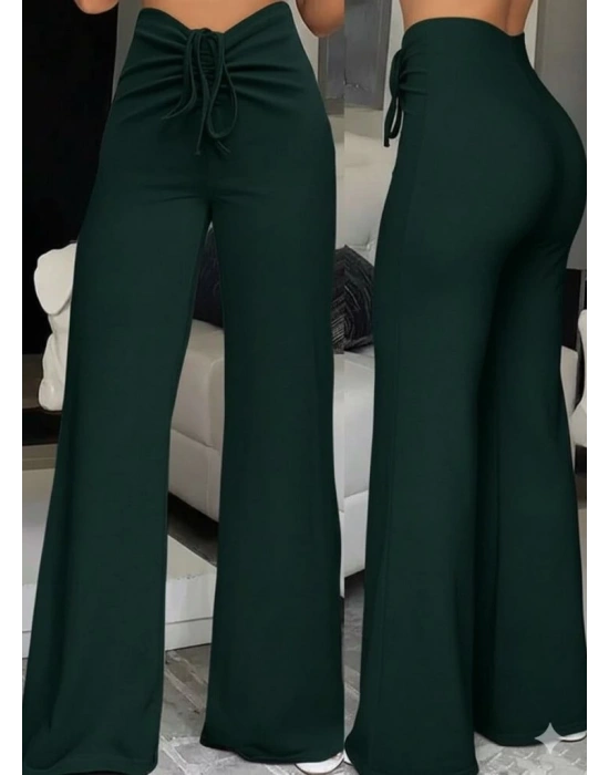 Kadın Yüksek Bel önden Büzgülü Ispanyol Ithal Krep Pantolon