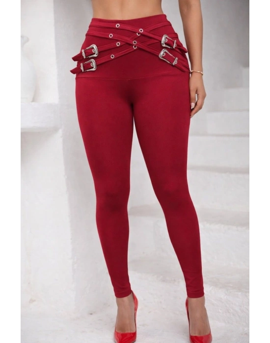 Kadın Yüksek Bel önden çapraz Kuş Göz Detaylı Dalgıç Tayt