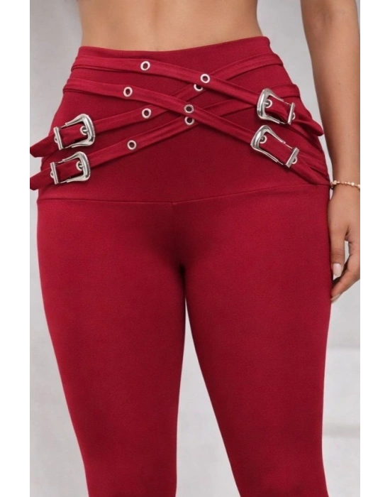 Kadın Yüksek Bel önden çapraz Kuş Göz Detaylı Dalgıç Tayt