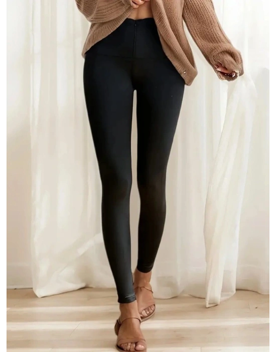 Kadın Yüksek Bel önden Fermuarlı Dalgıç Tayt