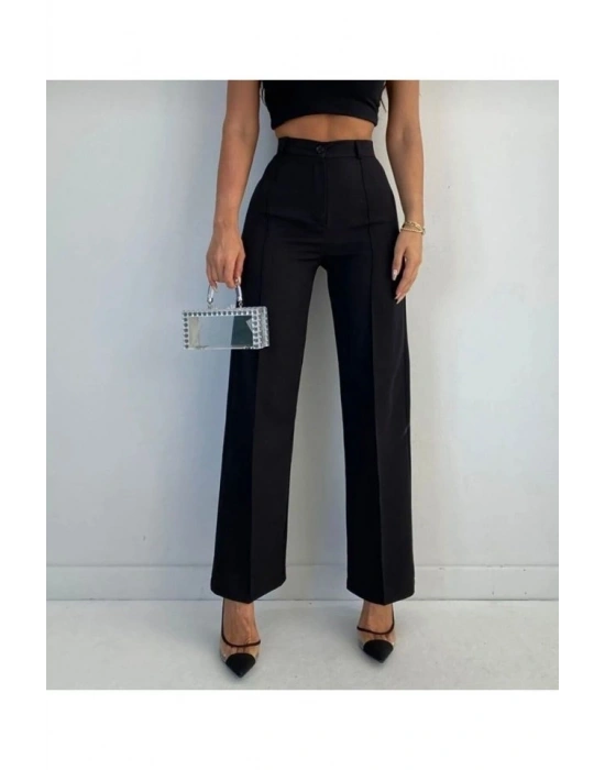 Kadın Yüksek Bel Pileli Palazzo Pantolon