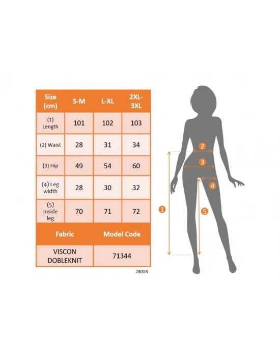 Kadın Yüksek Bel Yan şerit Detaylı Yırtmaçlı Viskon Iki Iplik Pantolon