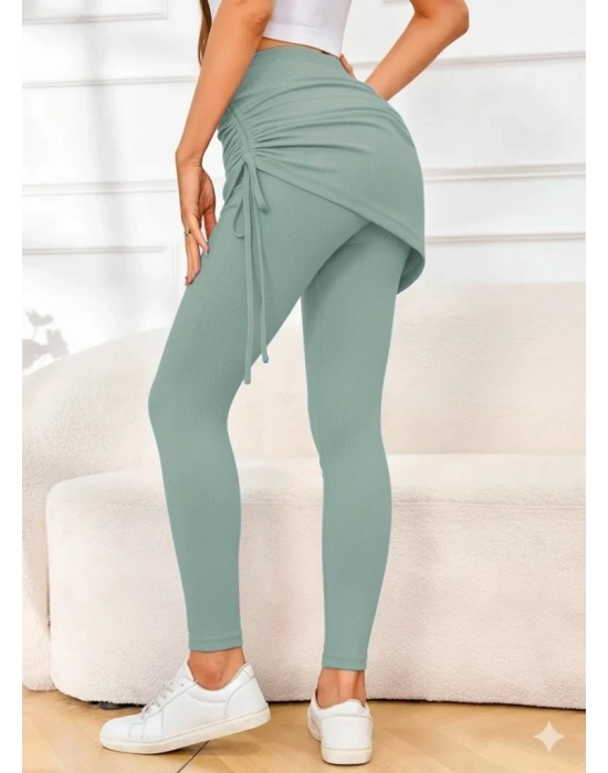 Kadın Yüksek Bel Yandan Büzgülü Alttan Uzun Kaşkorse Tayt Etek