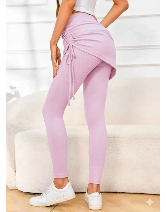 Kadın Yüksek Bel Yandan Büzgülü Alttan Uzun Kaşkorse Tayt Etek