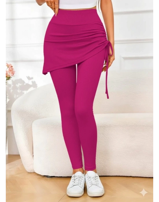 Kadın Yüksek Bel Yandan Büzgülü Alttan Uzun Kaşkorse Tayt Etek