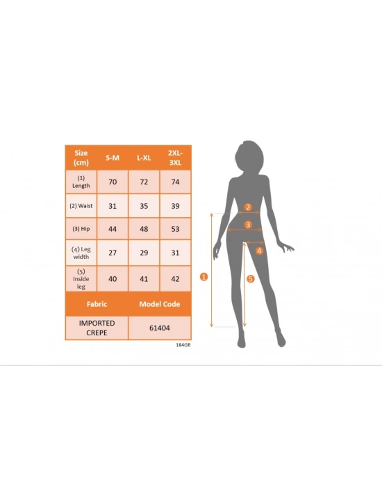 Kadın Yüksek Bel Yanlardan Düğmeli Kısa Ithal Krep Pantolon