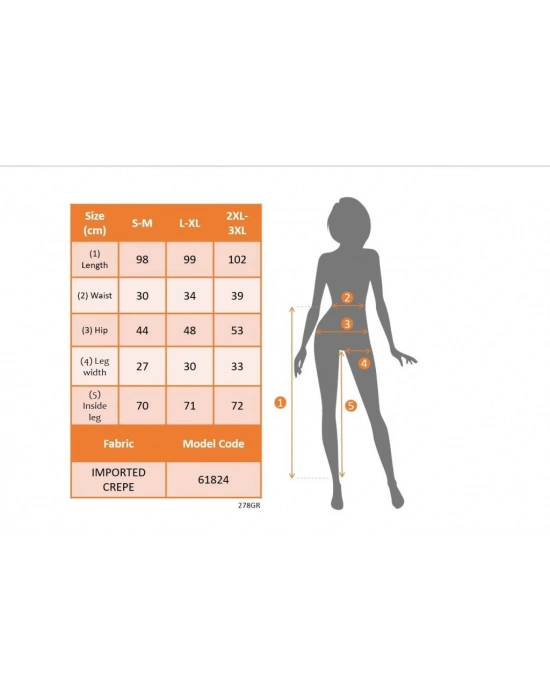 Kadın Yüksek Bel Yanlardan Taş Detaylı Ithal Krep Pantolon