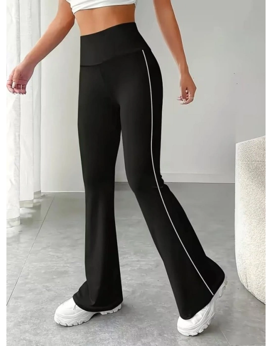 Kadın Yüksel Bel Yan şerit Detaylı Uzun Dalgıç Tayt