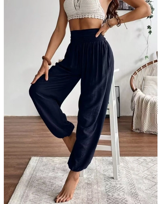 Kadın Yüksel Bel Yoğun Büzgü Detaylı Aerobin Pantolon