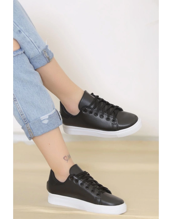 Üç İplik Penye Uzun Kol Kapşonlu SweatShirt - Siyah