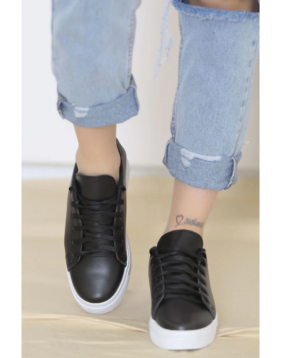 Üç İplik Penye Uzun Kol Kapşonlu SweatShirt - Siyah