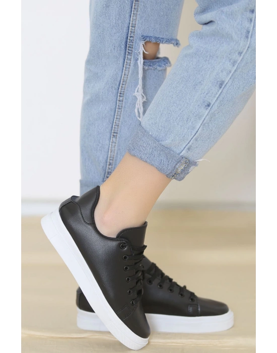 Üç İplik Penye Uzun Kol Kapşonlu SweatShirt - Siyah