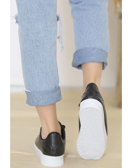 Üç İplik Penye Uzun Kol Kapşonlu SweatShirt - Siyah