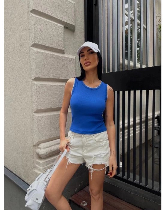 Kaşkorse kumaş bluz