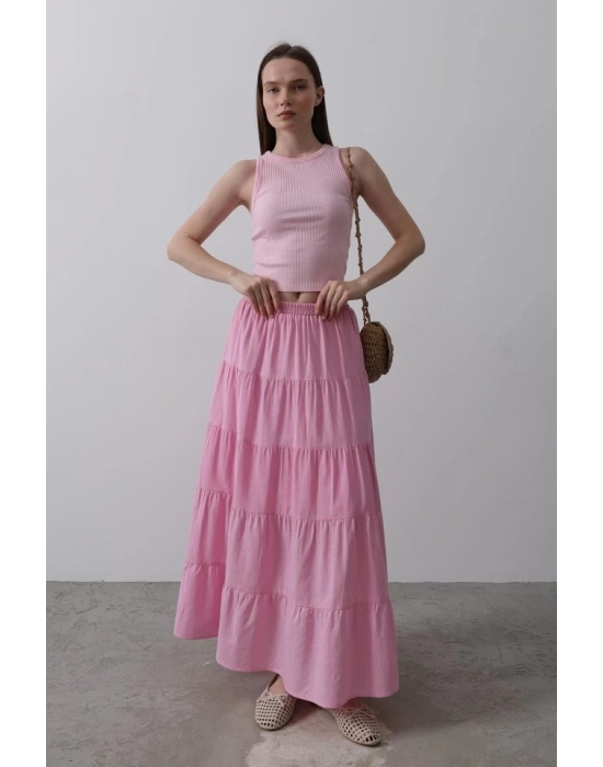 KAT KAT KETEN ETEK - Şeker Pembe