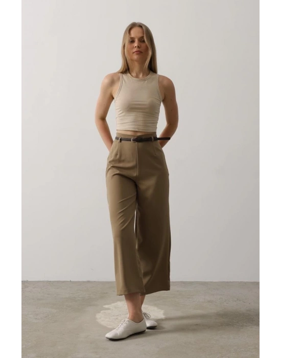 Kemer Pens Detaylı Pantolon - Haki