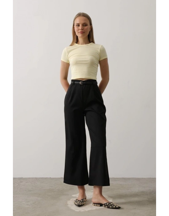 Kemer Pens Detaylı Pantolon - Siyah