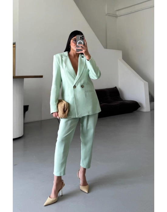 KETEN CEKET - PANTOLON TAKIM - Mint